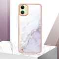 For Samsung Galaxy A05 Electroplating Marble Dual-side IMD Phone Case(White 006)