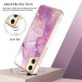 For Samsung Galaxy A05 Electroplating Marble Dual-side IMD Phone Case(Purple 001)