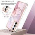 For Samsung Galaxy A05s Electroplating Marble Dual-side IMD Phone Case(Rose Gold 005)