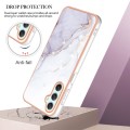 For Samsung Galaxy A25 5G Electroplating Marble Dual-side IMD Phone Case(White 006)