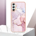 For Samsung Galaxy A25 5G Electroplating Marble Dual-side IMD Phone Case(Rose Gold 005)