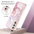 For Samsung Galaxy A25 5G Electroplating Marble Dual-side IMD Phone Case(Rose Gold 005)