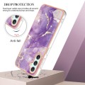 For Samsung Galaxy A25 5G Electroplating Marble Dual-side IMD Phone Case(Purple 002)