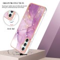 For Samsung Galaxy A25 5G Electroplating Marble Dual-side IMD Phone Case(Purple 001)