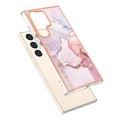 For Samsung Galaxy S24 Ultra 5G Electroplating Marble Dual-side IMD Phone Case(Rose Gold 005)