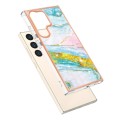 For Samsung Galaxy S24 Ultra 5G Electroplating Marble Dual-side IMD Phone Case(Green 004)