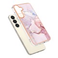 For Samsung Galaxy S24+ 5G Electroplating Marble Dual-side IMD Phone Case(Rose Gold 005)