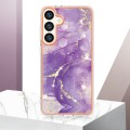 For Samsung Galaxy S24+ 5G Electroplating Marble Dual-side IMD Phone Case(Purple 002)