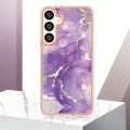 For Samsung Galaxy S24 5G Electroplating Marble Dual-side IMD Phone Case(Purple 002)