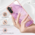 For Samsung Galaxy A55 5G Electroplating Marble Dual-side IMD Phone Case(Purple 001)