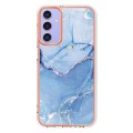 For Samsung Galaxy A15 5G Electroplating Marble Dual-side IMD Phone Case(Blue 018)