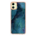 For Samsung Galaxy A05 Electroplating Marble Dual-side IMD Phone Case(Green 017)