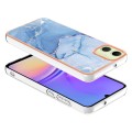 For Samsung Galaxy A05 Electroplating Marble Dual-side IMD Phone Case(Blue 018)
