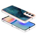 For Samsung Galaxy A05s Electroplating Marble Dual-side IMD Phone Case(Green 017)