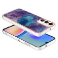 For Samsung Galaxy A05s Electroplating Marble Dual-side IMD Phone Case(Purple 016)