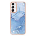 For Samsung Galaxy A05s Electroplating Marble Dual-side IMD Phone Case(Blue 018)