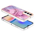 For Samsung Galaxy A05s Electroplating Marble Dual-side IMD Phone Case(Pink 013)