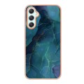 For Samsung Galaxy A25 5G Electroplating Marble Dual-side IMD Phone Case(Green 017)