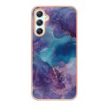 For Samsung Galaxy A25 5G Electroplating Marble Dual-side IMD Phone Case(Purple 016)