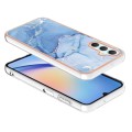 For Samsung Galaxy A25 5G Electroplating Marble Dual-side IMD Phone Case(Blue 018)