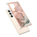 For Samsung Galaxy S24 Ultra 5G Electroplating Marble Dual-side IMD Phone Case(Rose Gold 015)