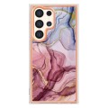 For Samsung Galaxy S24 Ultra 5G Electroplating Marble Dual-side IMD Phone Case(Rose Red 014)