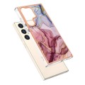 For Samsung Galaxy S24 Ultra 5G Electroplating Marble Dual-side IMD Phone Case(Rose Red 014)