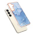 For Samsung Galaxy S24+ 5G Electroplating Marble Dual-side IMD Phone Case(Blue 018)