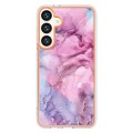 For Samsung Galaxy S24+ 5G Electroplating Marble Dual-side IMD Phone Case(Pink 013)