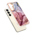For Samsung Galaxy S24+ 5G Electroplating Marble Dual-side IMD Phone Case(Rose Red 014)