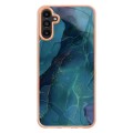 For Samsung Galaxy A55 5G Electroplating Marble Dual-side IMD Phone Case(Green 017)