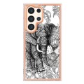 For Samsung Galaxy S24 Ultra 5G Electroplating Marble Dual-side IMD Phone Case(Totem Elephant)