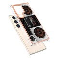For Samsung Galaxy S24 Ultra 5G Electroplating Marble Dual-side IMD Phone Case(Retro Radio)