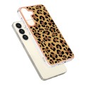 For Samsung Galaxy S24+ 5G Electroplating Marble Dual-side IMD Phone Case(Leopard Print)