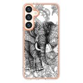 For Samsung Galaxy S24 5G Electroplating Marble Dual-side IMD Phone Case(Totem Elephant)