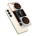 For Samsung Galaxy S24 5G Electroplating Marble Dual-side IMD Phone Case(Retro Radio)