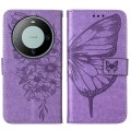 For Huawei Mate 60 Embossed Butterfly Leather Phone Case(Purple)