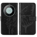For Huawei Mate 60 Embossed Butterfly Leather Phone Case(Black)