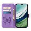 For Huawei Mate 60 Pro Embossed Butterfly Leather Phone Case(Purple)