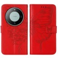 For Huawei Mate 60 Pro Embossed Butterfly Leather Phone Case(Red)