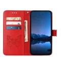 For Huawei Enjoy 50 4G / Nova Y70 Plus Embossed Butterfly Leather Phone Case(Red)