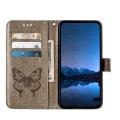 For Huawei P30 Pro Embossed Butterfly Leather Phone Case(Grey)