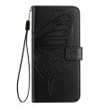 For Huawei P50 Embossed Butterfly Leather Phone Case(Black)