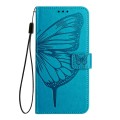 For Honor 20 / 20 Pro / 20S Embossed Butterfly Leather Phone Case(Blue)