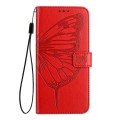 For Honor 50 Pro / Huawei Nova 9 Pro Embossed Butterfly Leather Phone Case(Red)