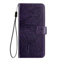 For Honor 80 Embossed Butterfly Leather Phone Case(Dark Purple)