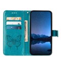 For Honor 90 Pro Embossed Butterfly Leather Phone Case(Blue)