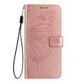 For Honor 90 Smart/X7b 4G/X7b 5G Embossed Butterfly Leather Phone Case(Rose Gold)