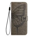For Honor X8 5G / 70 Lite / X6 / X6s Embossed Butterfly Leather Phone Case(Grey)