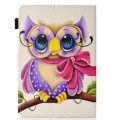 For 7 inch Universal Colored Drawing Stitching Leather Tablet Case(Owl)